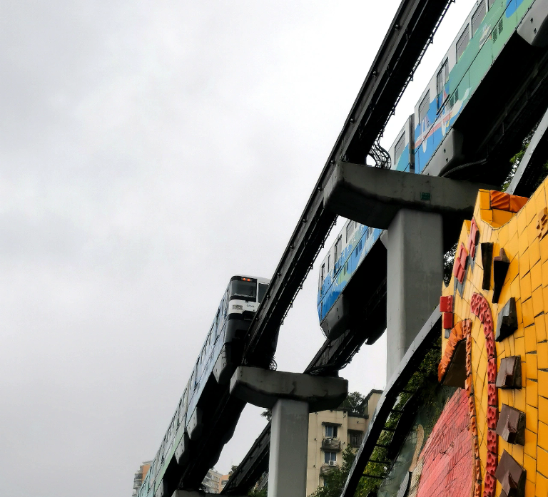 Homes and streets layered through a steep Chongqing hillside